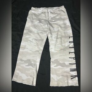 PINK Victoria's Secret Camo Wide Leg Pants - Gray and White